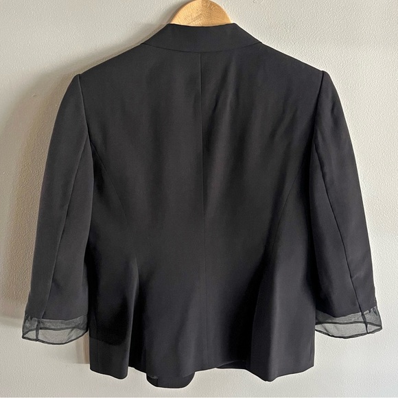 Vintage Talbots Pure Silk Black Blazer Floral Mesh Cuffs Women’s Size 4 - Picture 8 of 8